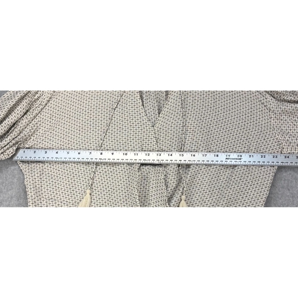 LOFT Lou & Grey Top Size S Small Pickstitch Wrap Chiffy Ivory Black Sleeve Women - Picture 9 of 10